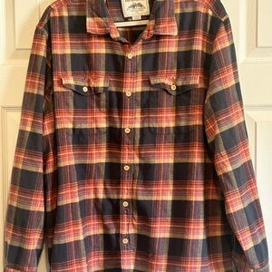 Plaid Flannel Shirt - Red and Blue